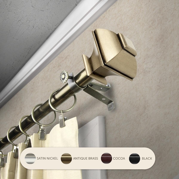 Kd 0.8125 in. Vicky Curtain Rod with 28 to 48 in. Extension, Antique Brass KD3733772 - main
